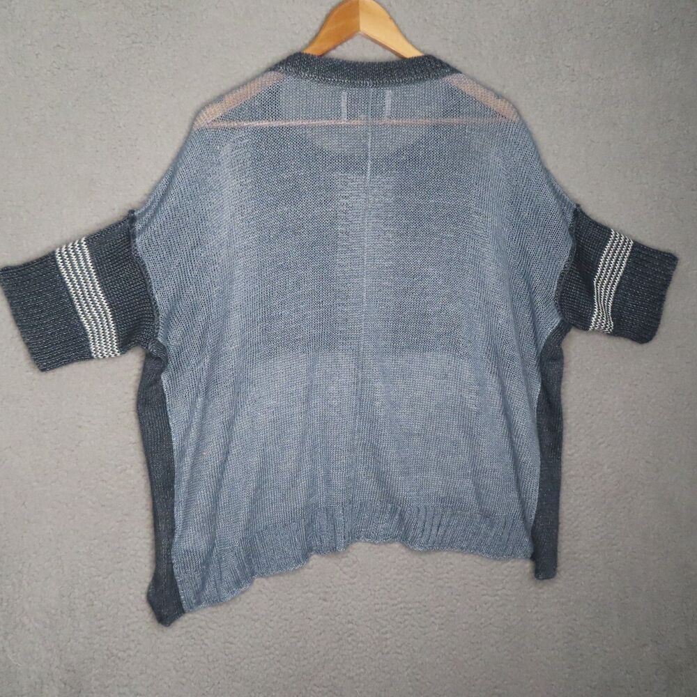 Bronchu Walker Women Sweater Medium Multicolor Linen Esposed Seam Boxy Open Knit - Picture 4 of 11